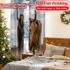 2pcs   2D FLAT PRINTING Curtains (Without Rod) Highland Beast Christmas Festival Popular Curtains&Drapes Semi-Sheer Curtains Art