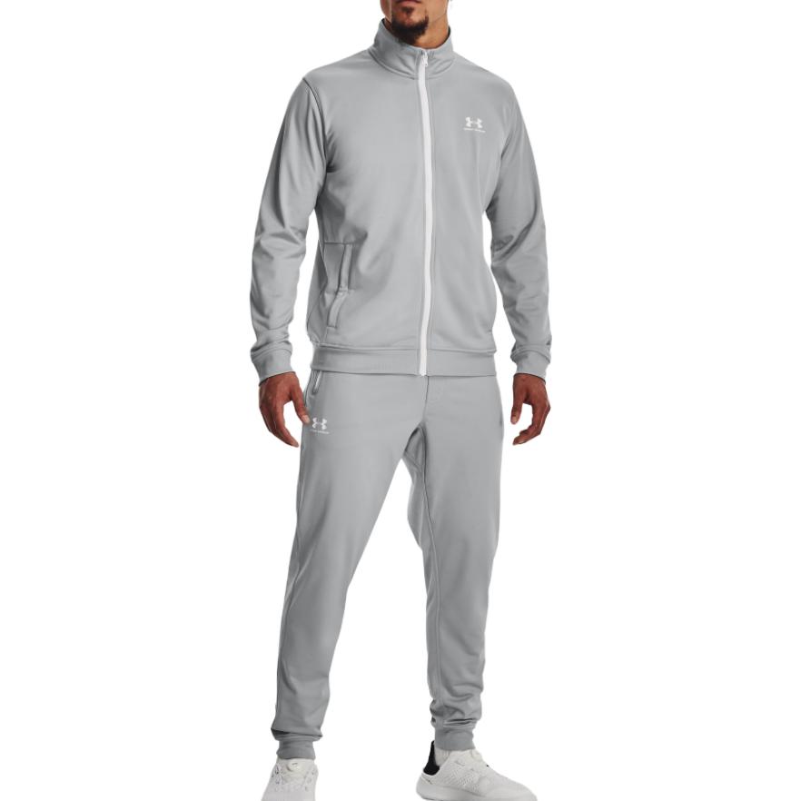 Under Armour Solid Color Stand Collar Fitted Long Sleeve Jacket Men Gray 1329293-011