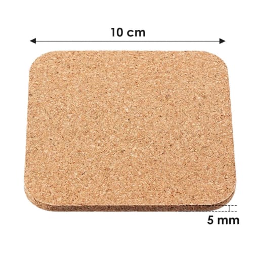 aninako Cork Coasters, Pack of 12, Wooden Round/Square, 100mm Diameter, 5mm Thick, High Density, Mildew Resistant, Heat Resistant, Non-Slip, Absorbent