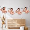 6/12pcs Personalized Custom Robust Muscle Man Face Photo Banner Bodybuilder Fitness Themed Bachelorette Birthday Party Decor