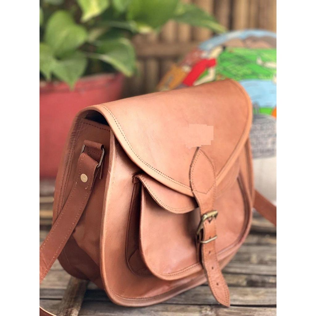 Women's Luxury Leather Crossbody New Messenger Handbags Brown Bag