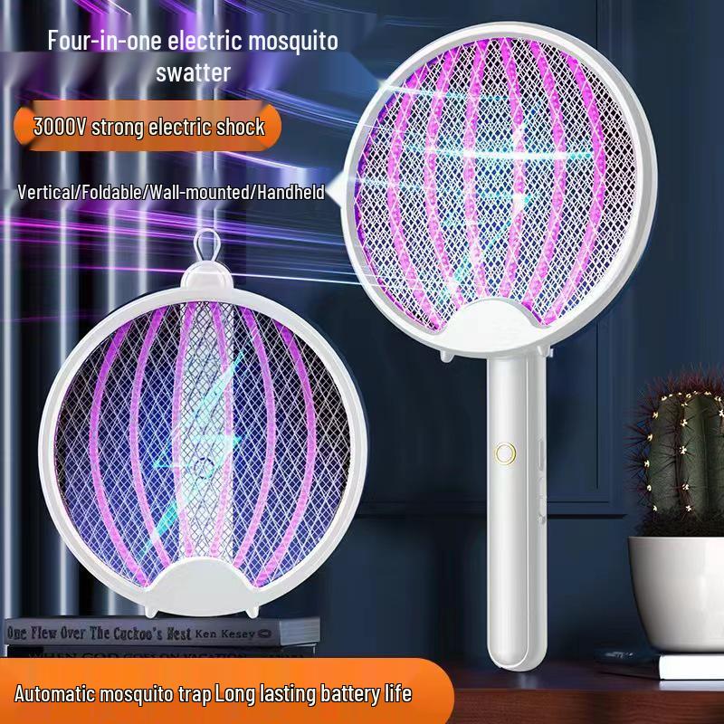 Rechargeable Foldable Electric Mosquito Swatter & Killer Lamp: Durable, Hangable Solution for Effective Pest Control