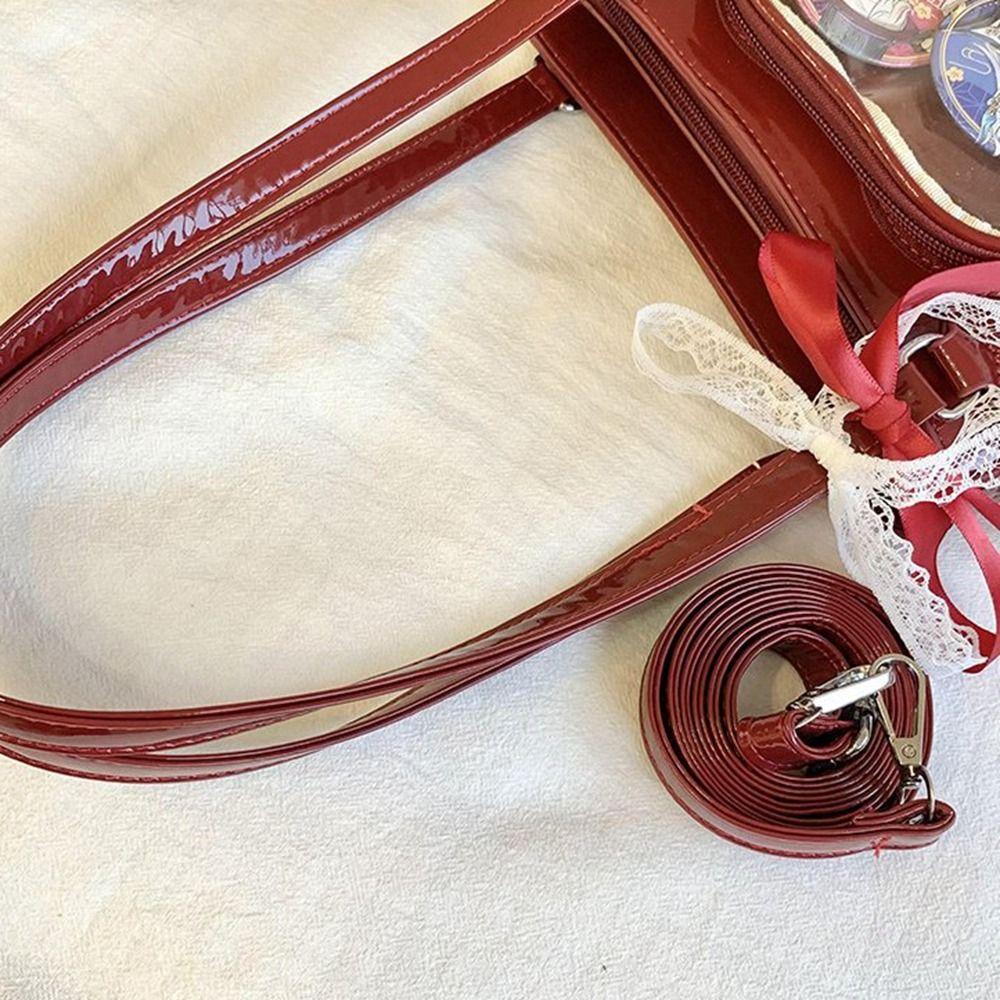 JK Transparent Love Itabag Zipper Bag Lace Crossbody Bag Portable Kawaii Shoulder Bag Gift