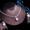 CMM CZ Zirkon Brasilianische Gold Farbe Herz Form Anhänger Halskette und Ohrring Mode Frauen Hochzeit Schmuck-Set