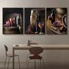 Red Wine Grape Beer Wall Art Canvas Painting Still Life Nordic Poster Print Wall Pictures Living Room Kitchen Bar Decor Cuadros