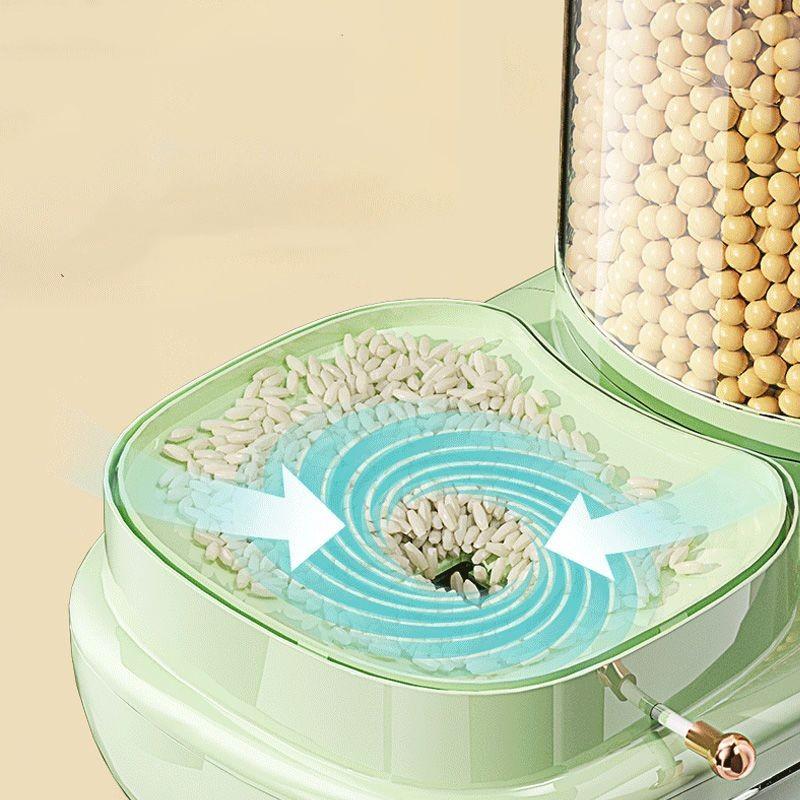 5-Grid Rotating Grid Grain Rice Dispenser Sealed Cereal Separate Bucket Dry Food Container Round Rice Storage Tank Storage Box