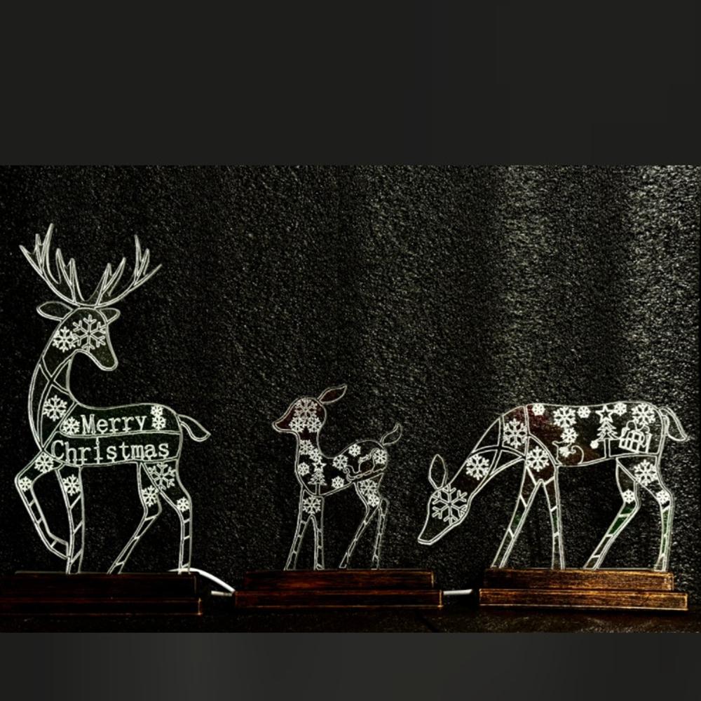 

Led Reindeer Statues Outdoor Christmas Reindeer Family Decoration Set with Warm Light 2d Standing Deer for Holiday for Indoor белый