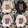 T Shirt Women Summer Pink Panther 3d Cotton Print Short Sleeve Casual Loose Fit For Teen Girls