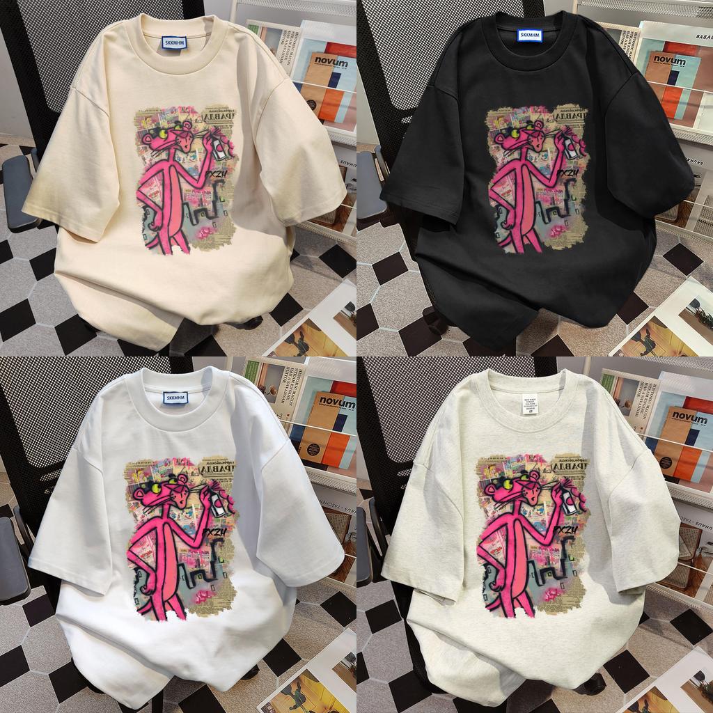 T Shirt Women Summer Pink Panther 3d Cotton Print Short Sleeve Casual Loose Fit For Teen Girls
