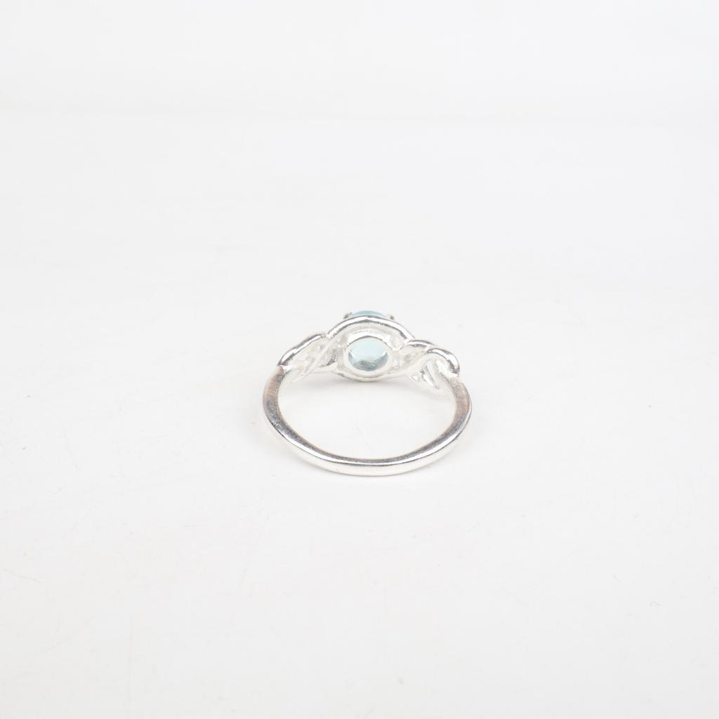 Boho Sky Blue Topaz Gemstone 925 Sterling Silver Jewelry Women's Engagement Ring CZR-6-5