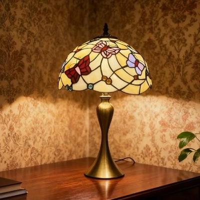 Tiffany Kupfer Glas Tischleuchte - Europäischer Stil, Kreativ, Luxuriöse Nachttisch-Schreibtischlampe