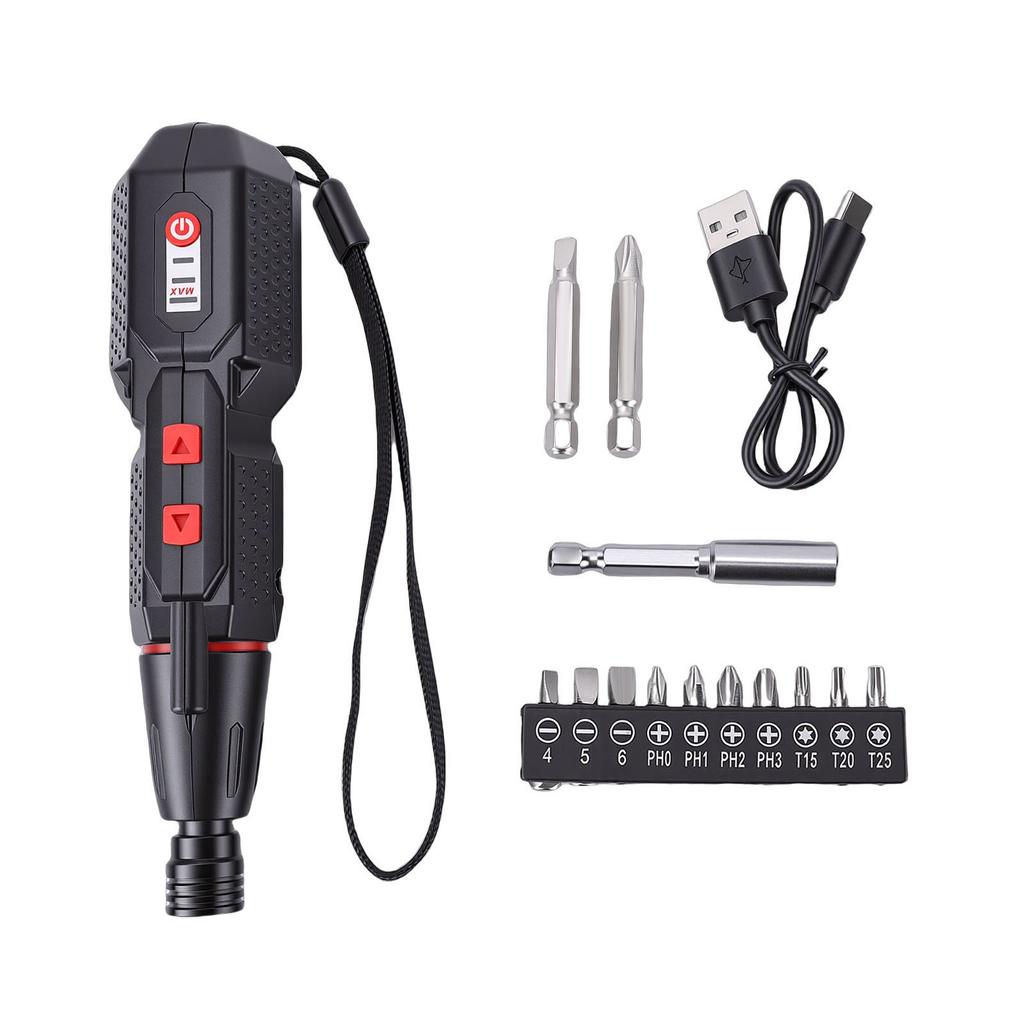 Electric Screwdriver 3 Torsion Settings Rechargeable Cordless Screwdriver with LED Light for Home Repair