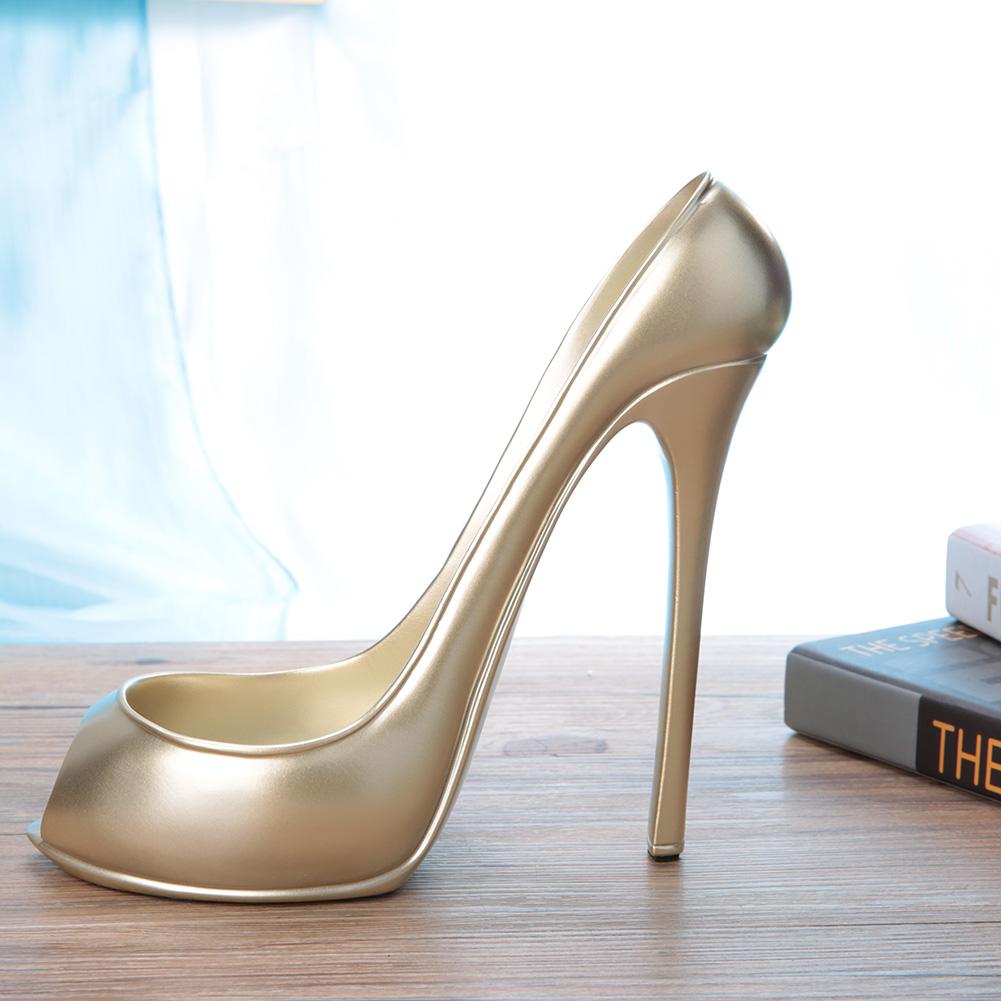 Novelty High Heel Shoe Wine Bottle Holder Storage Wine Rack Home Decor(Golden)