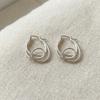 Minimalist Hoop Earrings Double Layer Personality Earrings Irregular Earrings  Daily