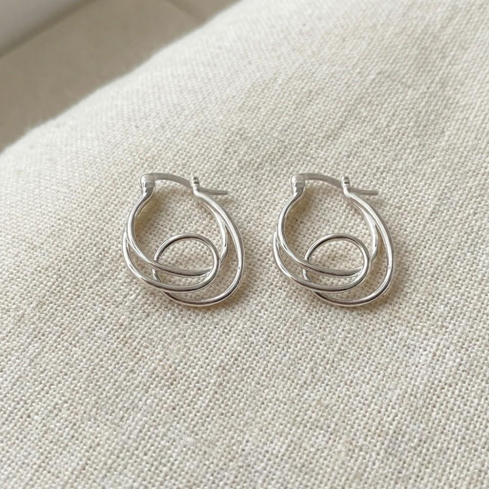 Minimalist Hoop Earrings Double Layer Personality Earrings Irregular Earrings Daily