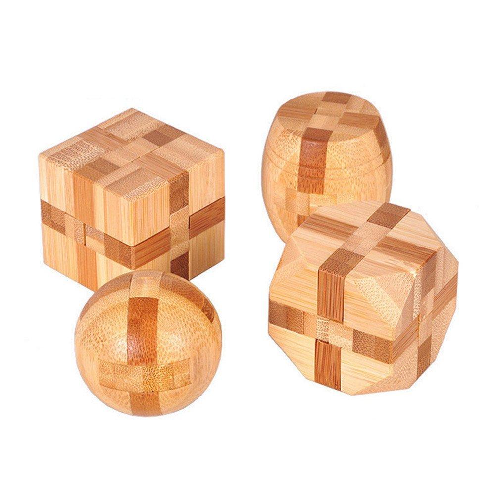 Chonor Brain Teaser IQ Test 3D Wooden Puzzle Toys, 12 Pieces Set, Brain Mind Teaser Puzzle Gift for Adults & Kids