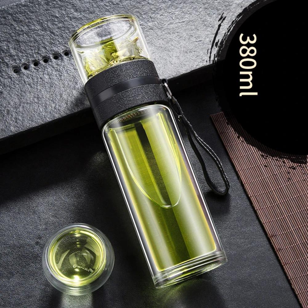 GIANXI Business Glass Tea Cups Portable Glass Cup With Lid And Lifting Ring Large Capacity Transparent Drinking Water Cup