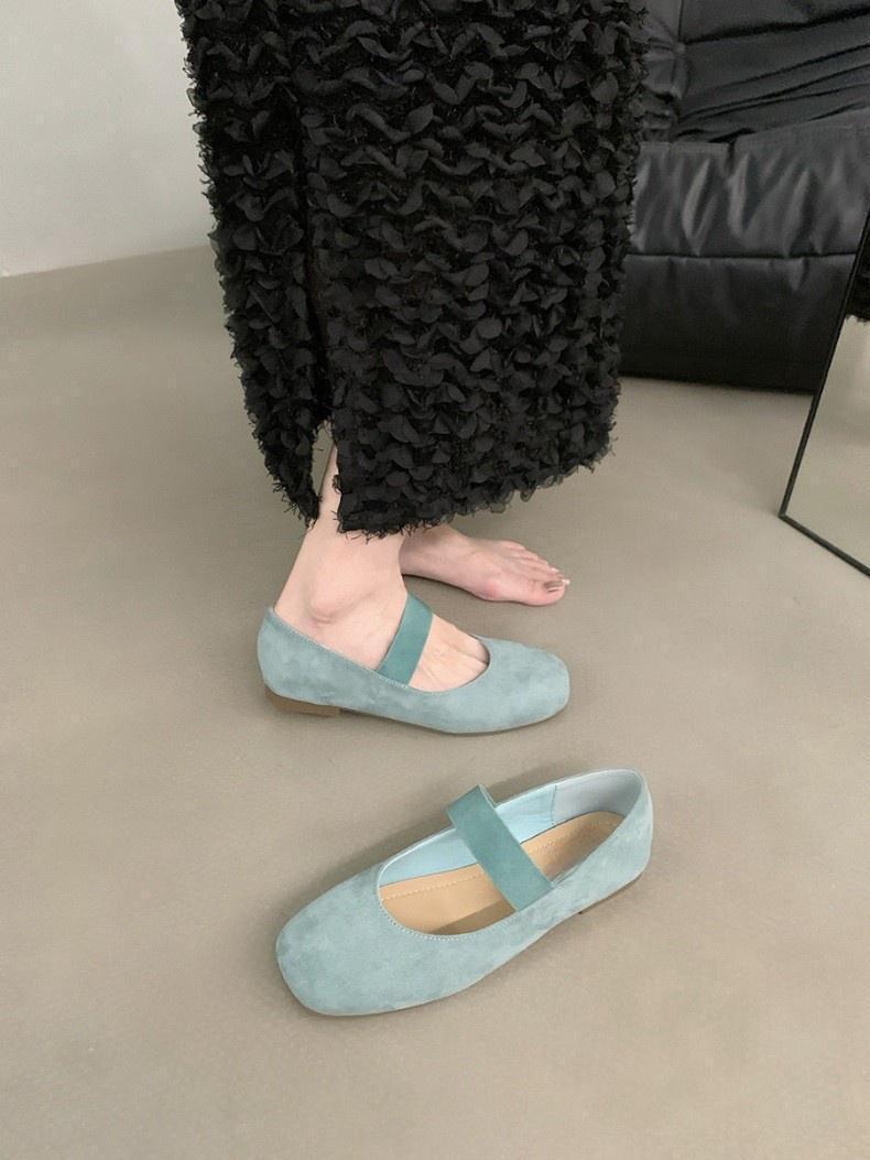 

Маленькие красные туфли-лодочки в стиле ретро на плоской подошве, туфли-феи, новые летние балетки 2024 года с юбкой, туфли Мэри Джейн 39 синий