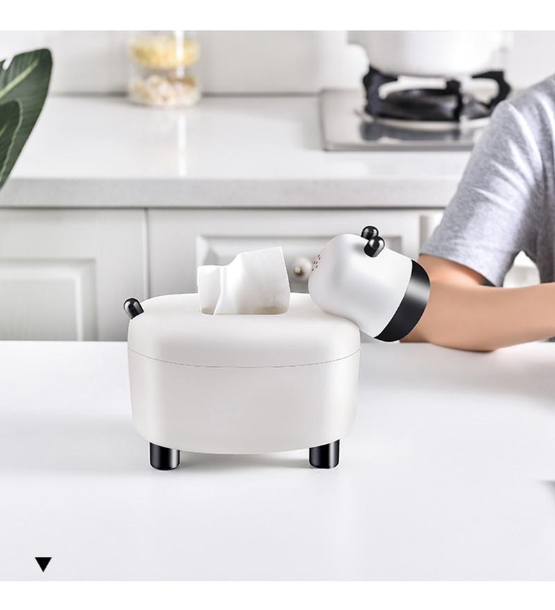 Telescopic Tissue Box with Toothpick Holder Cartoon Animal Napkin Box Plastic Rectangular Paper Hold