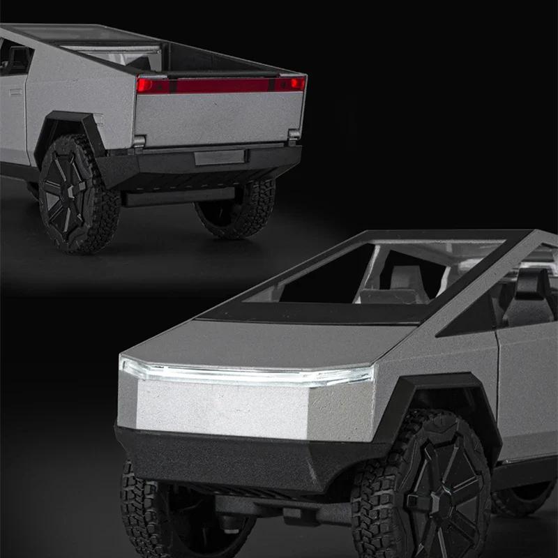 ctkhn3 1/24 Teslas Cybertruck Pickup Alloy Car Model Diecasts Metal Toy Off-road Vehicles Truck Model Simulation Sound Light Kids Gifts