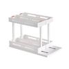 Slide and Rotate Seasoning Organizer 30x25cm 2 Tier Pull Out Cabinet Seasoning Rack for Kitchen