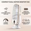 Desk Double Fan Double Motor 5 Speed 720 Degrees  Surrounding Blow 1200mAh Portable Desktop Tower Fan for Travel