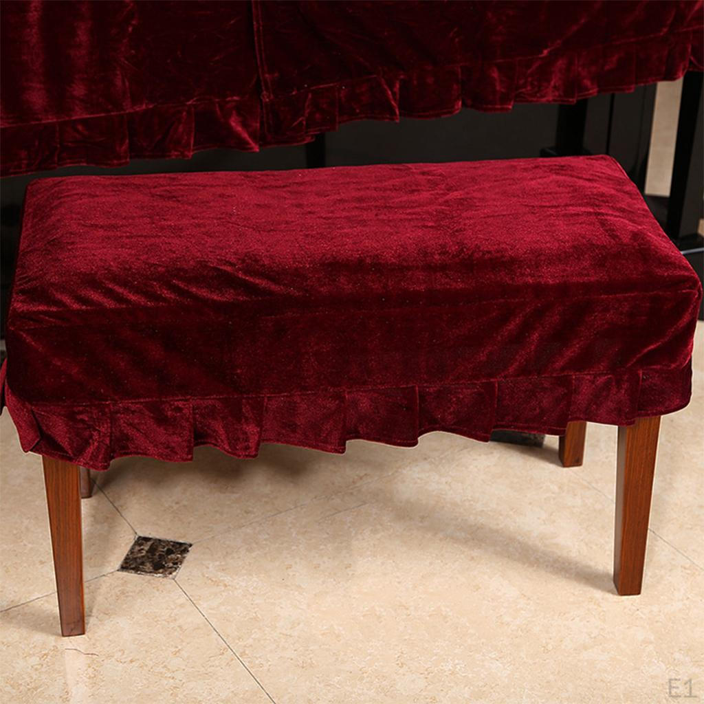 1-Seater / Premium Pleuche Piano Stool Cover Sleeve with Macrame Decorated VARIOUS COLORS