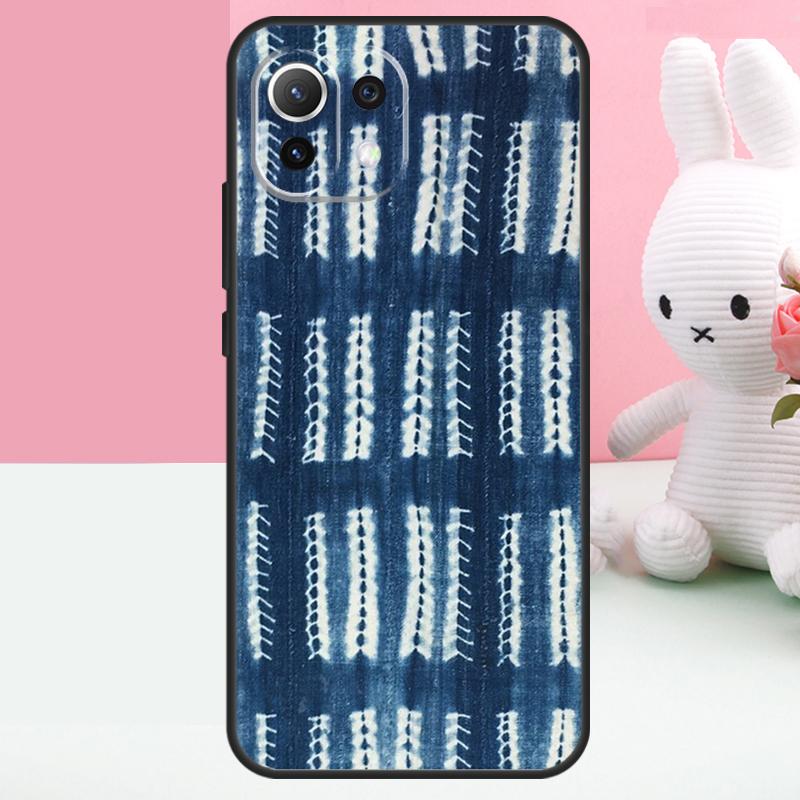 Shibori Indigo Batik Hülle Für Xiaomi 15 Ultra 14 15T 13T 14T 17 Pro Max POCO F8 Ultra F7 F5 F6 X5 X6 X7 Pro Funda