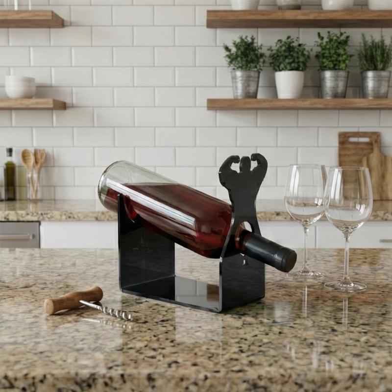 Sturdy Acrylic Wine Holder For Desktop Preventing Wine Bottle Tipping Ensuring Safety For Home Use