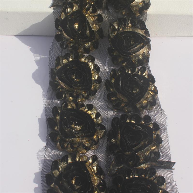 1y 2.5 Inch Shiny Fabric Flowers for Princess Girls Headbands Hair Accessories Kids Shirts Dress Shoes DIY Crafting Flowers