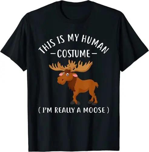 

This Is My HuUnisex Costume Im Really A Moose Graphic Cotton TShirt Funny Animal Print Tee Unisex S