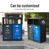 Stainless Steel Outdoor Trash Can with Waste Separation for Parks, Streets, and Scenic Areas