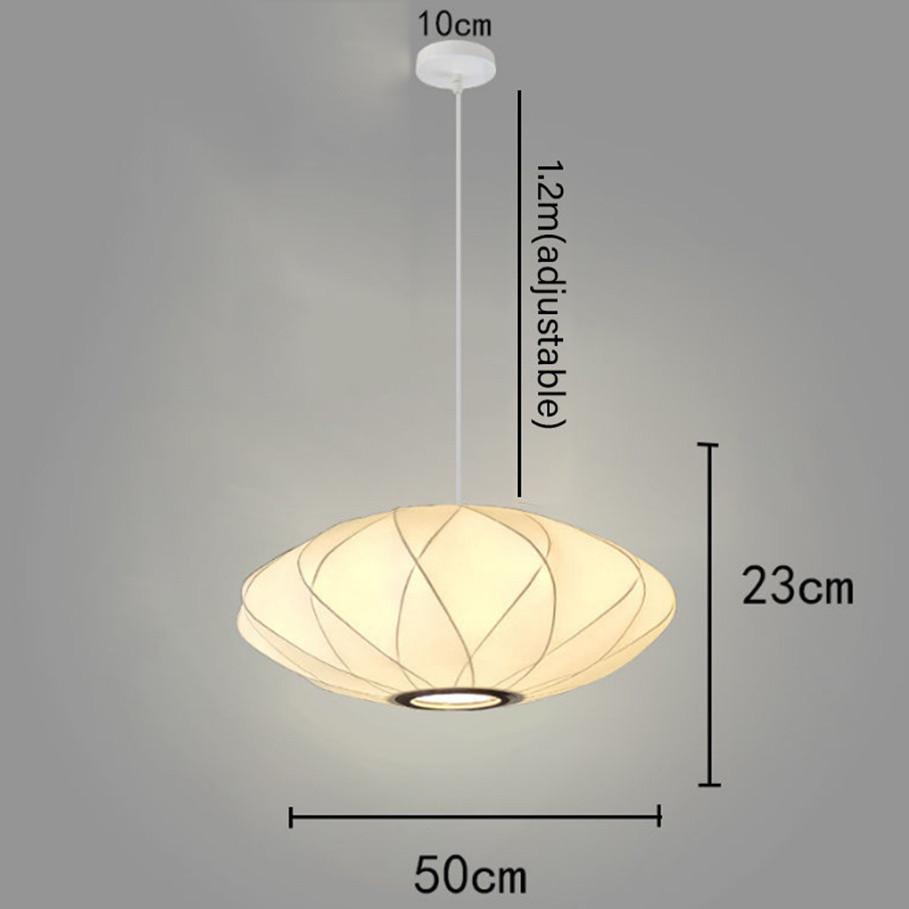 Modern Simple Led Lantern Pendant Light Restaurant Japanese Style Hanging Lights Teahouse Dining Room Fabric Droplights