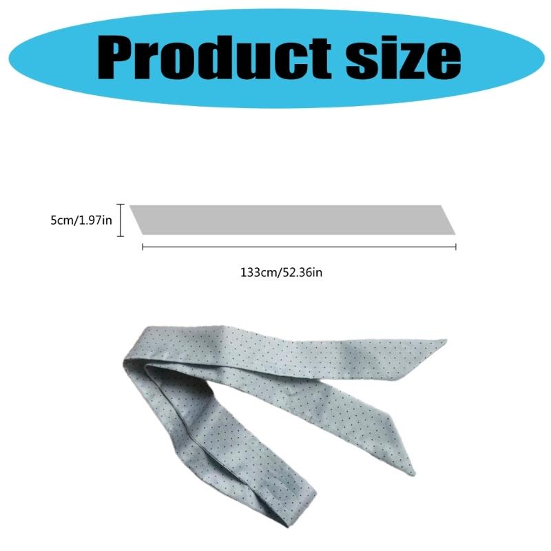 Multipurpose Round Dot Scarf Fashion Lightweight Polyester Headscarf Bag Decoration Travel Neck Wrap Hair Accessory