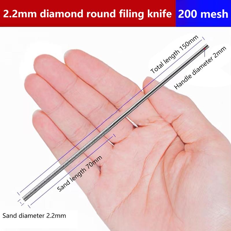 For Jade Alloy Guitar Strings Diy Assorted File Diamond Cylindrical File Dia 1/1.2/1.5/1.7/2.2/2.8/3.3/4/5/6Mm Grinding Tool