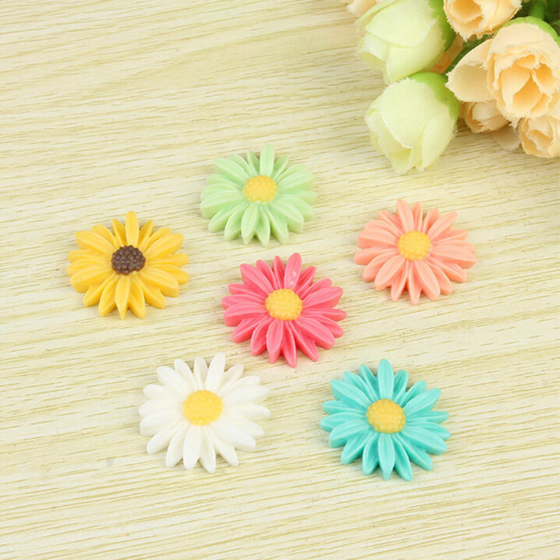 25 x Pink Sun Flower resin buttons 21mm scrapbooking etc. Crafts