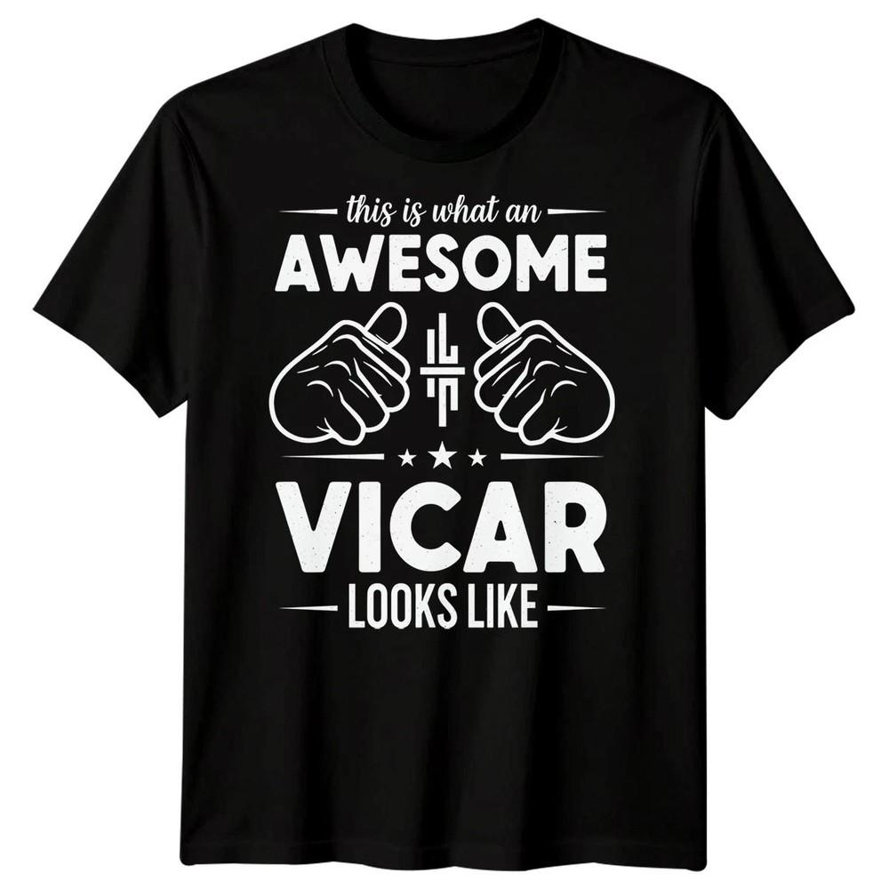 

Awesome Vicar TShirt Religious Mens Tee Gift Unisex T-Shirt XL