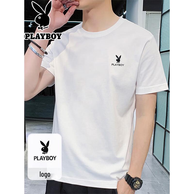 

PLAYBOY Men s Summer Short-Sleeve Cotton T-Shirt M