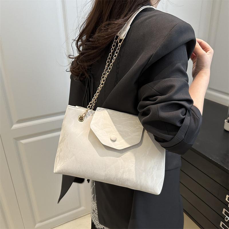 Summer Beautiful Solid Color Large Capacity Daily Practical Tote Bag Chain Single Shoulder Underarm Messenger Bag Casual Bag