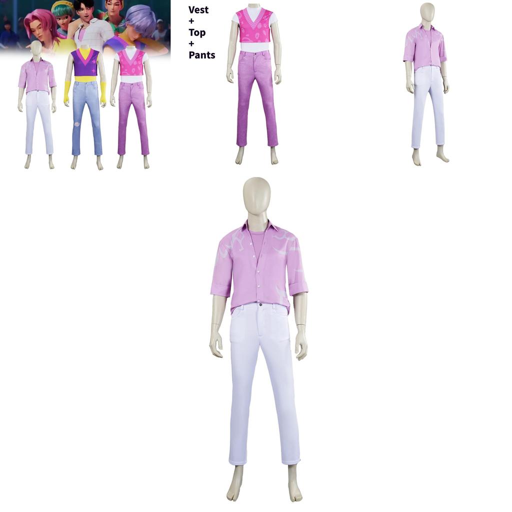 Kpop Chasseurs de Démons Saja Boys Costume Cosplay Tissu Polyester Avec Costume de Performance Scénique Pour Adolescents et Adultes