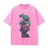 Anime JoJos Bizarre Adventure Higashikata Jousuke Graphic T Shirt Men Casual Cotton Tshirt Vintage Washed Tshirt Harajuku Tops