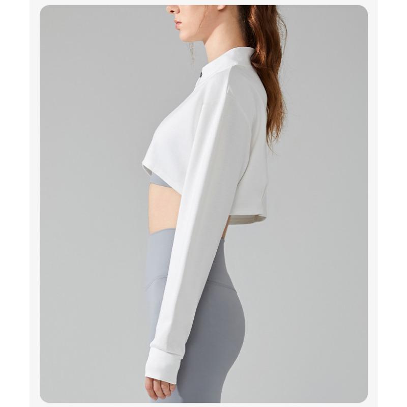 Women's Lapel Halter Sweatshirt Zipper Small Cardigan Short Top