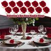 Red Flower Napkin Holders 12X Red Flower Napkin Holder Rings Dinner Tables Napkin Paper Buckle For Wedding Banquet Dining Table