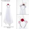 Halloween Veil Black Veil Day of The Dead Terrifying Eyeball Headwear Rose Hairband Blood Veil