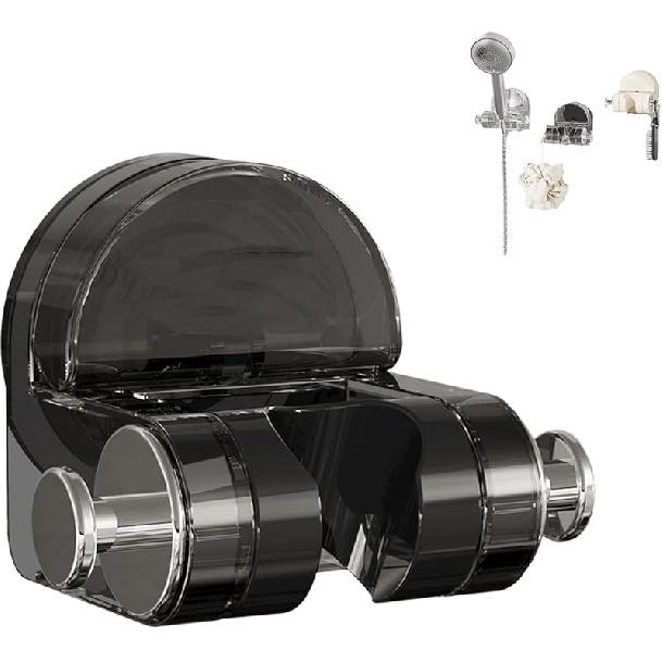 Полка для душа на присоске, Интегрированная присоска, Настенная полка для душа без перфорации, Универсальное крепление для душа без сверления, Регулируемая, Съемная Gray*1