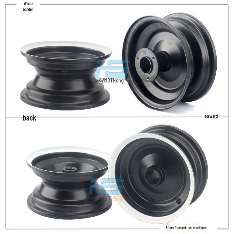 Little Bull ATV Beach Car Dino Rims - 6  Steel Wheels with Colored Edges