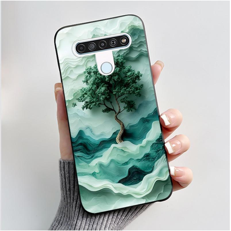 Cute Case For LG Q61 Capa For LG K61 Coque For LG Q70 Fundas Printing Shell Protective Cover Soft Silicone Cartoon Black Casing