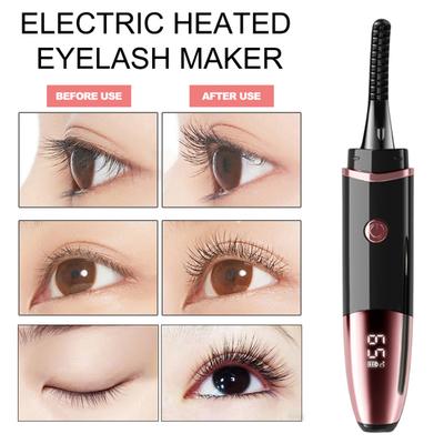 Electric Heated Eyelash Curler LED Display 4 Temperature Modes USB Rechargeable Quick Heating Portable Travel Women Eye Lashes Clip Curling Tools