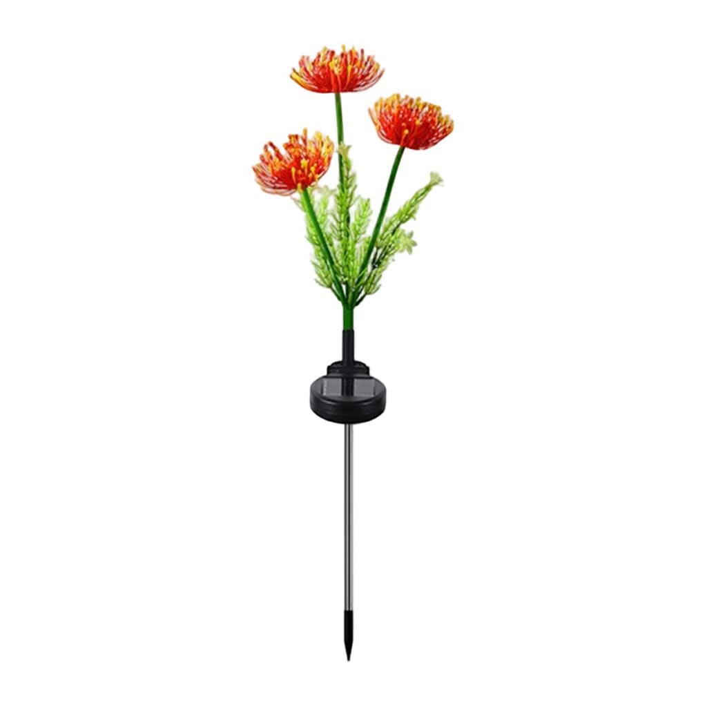 Solar Powered Garden Light Outdoor Decorative Lawn Stake with Artificial Flower Design and Stainless Steel Pole for Yard Pathway Lighting