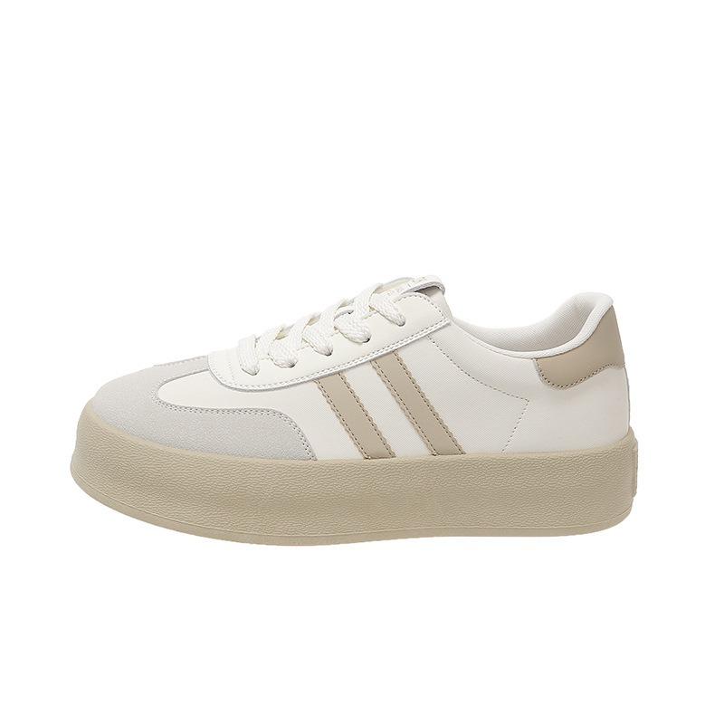 Flat Bottom Low Top Women's Autumn New Fashion Thick Bottom Round Head Lace-up Versatile Casual Sports Shoes